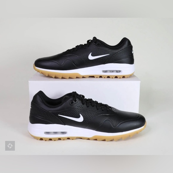 NEW Nike Air Max 1 G Black/Black Gum Golf Shoes Men's Size 8